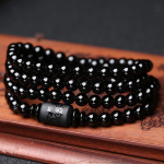 Dragon Phoenix K&auml;ev&otilde;ru Must Obsidiaan Stone Bead K&auml;ev&otilde;ru Naistele Meeste Transport Lucky Jade Ehted men style-8mm