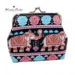 WP Love Mom seeria naiste elevandiprintidega suudluslukk v&auml;ike m&uuml;ndikott, sidur k&auml;ekott must