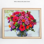 5D-teemantmaal Potililledega t&auml;isringi kividest tikand 20X30