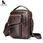 LAOSHIZI ehtsast nahast meeste &otilde;lakott Br&auml;ndi disainiga messengeri kott vabaaja reisikott