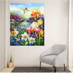 Teemantmaaling Loom Liblikad Lilled Teemanttikandid N&auml;idik Rhinestone'i ringpilt 20X30CM