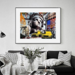 Teemantmaali Ameerika vabadusjumalanna Times Square'i lipu k&auml;siraamat DIY Teemantmaali tikandid 20X30CM
