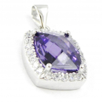 Les Tr&eacute;sors De Lily [I3973] - h&otilde;bedane ripats 'Celestina' amet&uuml;st H&otilde;bevalge (roodiumiga kaetud) - 14x16 mm lilla