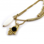 Les Tr&eacute;sors De Lily [J8957] - Bracelet fantaisie 'Kilimanjaro' fatma noir dor&eacute; kuld