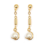 Les Tr&eacute;sors De Lily [L4283] - kullatud k&otilde;rvar&otilde;ngad  Perla  valgest kullast - 35x6 mm kuld