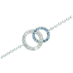 Les Tr&eacute;sors De Lily [Q1079] - Bracelet Argent 'Sissi' bleu blanc argent&eacute; rhodi&eacute; (cercles) - 15x10 mm h&otilde;be