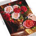 Teemantmaal T&auml;ispuurimine Lilled Teemantkunst Tikand Ristpistes Uus saabumine Kodukaunistus 20X30CM