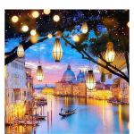 5D teemantmaal, t&auml;is&uuml;mmargune maastik Teemanttikandid &uuml;mmargune puur ristpiste 20X30CM