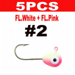 Bimoo 5PCS ujuv popper Fly Hook k&auml;rbsep&uuml;&uuml;k forelli bassi peibutis #2 roosa/valge