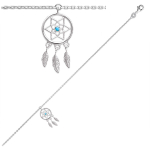 Les Tr&eacute;sors De Lily [R1143] &ndash; h&otilde;bedane jalav&otilde;ru 'Navajos' t&uuml;rkiissinine h&otilde;be (roodiumiga kaetud) - 25 cm 20x11 mm (unen&auml;op&uuml;&uuml;dja) t&uuml;rkiissinine