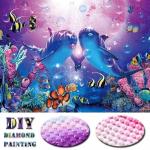Full Diamond 5D DIY Teemantmaaling Dolphin Diamond Tikand Ristpistes 20X30CM