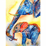 5D teemantmaal, t&auml;ispuur, loomteemanttikandid, elevantide kaunistused koduks 20X30CM