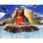 T&auml;ielik 5D isetehtud teemantmaal Religioosne m&auml;gi Teemanttikandid Ristpistekomplektid Kodukaunistus K&auml;sitsi valmistatud kingitus Round 20x30cm