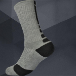 Super Elite meeste puuvillane korvpall pika sokiga meeskonnat&ouml;&ouml; k&otilde;ndimine matkamine spordisokk sport meeste naljakas jalgrattas&otilde;it, polsterdatud frotee amortisaator middle cut hall/must