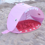 Lastetelk Shark Shape Wigwam Rannatelk Lastele UV-kaitsega Sunshelter Veekindel varikatus
