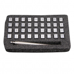 36 TK T&auml;hestiku t&auml;he- ja numbritemplikomplekt Nahast tembeldamist&ouml;&ouml;riist Punch templid rihveldatud libisemiskindlad 36pcs 3.5mm Letter & Number