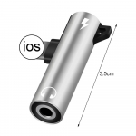 2-&uuml;hes heliadapter metallisulamist 3,5 mm pistikupesaga k&otilde;rvaklappide helilaadimiskaabli pistik iPhone 12 mini 11 pro max X XR XS Max 8 jaoks