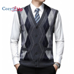 Cozy Up meeste kampsun vest kardigan n&ouml;&ouml;biga ees kudumid kontrastset v&auml;rvi Argyle kampsun vest XXL tumehall v&auml;rv