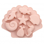 Koogivorm Paindlik Ocean Animal Design DIY Tool 3D Ocean Sea silikoonvorm roosa