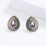 Unikaalsed k&otilde;rvar&otilde;ngad naistele Mood Vesitilk K&otilde;rvar&otilde;ngad V&auml;ljal&otilde;igatud ehtekomplekt Lilla tsirkoon k&otilde;rvar&otilde;ngad Luksuslikud mustad ehted must