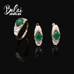 Bolaijewelry Naturaalne roheline ahhaat ruudukujuline 6,0mm s&otilde;rmus k&otilde;rvar&otilde;ngad ehtekomplekt 925 Sterling h&otilde;beroosist kullast peened ehted naisele Aastap&auml;evakingitus 8# roheline