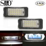 2 tk valge 18SMD auto LED numbrim&auml;rgi valguse helmed BMW Mini Cooper R56 R57 R58 R59 auto valgusallika veata