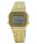Casio digitaalne alarm Chrono roostevabast terasest A168WG-9WDF A168WG-9W unisex k&auml;ekell kuld