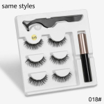 Magnetic Eyelashes 3D Mink Eyelashes Makeup Magnetic Lashes Silmapliiats Pintsettide komplekt Natural False Lashes Short Faux Cils Style 18