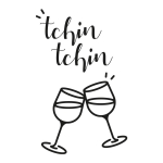 Les Tr&eacute;sors De Lily [R6005] &ndash; kleebiste leht  Tchin Tchin  (2 k&otilde;lisevat klaasi) - 50x70 cm must