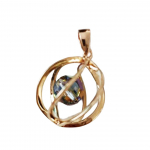 Les Tr&eacute;sors De Lily [R7408] - kullatud ripats  Alchemy  roheline hall kuld - 15 mm roheline