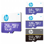 HP mx330 Class 10 U3 V30 microSDXC v&auml;lkm&auml;lukaart &ndash; 100 MB/s, klass 10, U3, V30, A1, 4K UHD, Full HD, UHS-I, micro SD 64GB