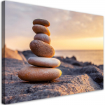 L&otilde;uenditr&uuml;kk Stones on beach zen 60x40 oranž