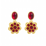 Naiste retrok&otilde;rvar&otilde;ngad titaanist terassulamist ripatsk&otilde;rvar&otilde;ngad akr&uuml;&uuml;lvaigust p&auml;rlililled geomeetrilised k&otilde;rvakaunistused OneSize punane