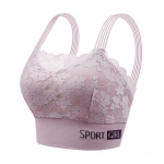 Naiste Elegantne Bandeau selja alustraat rinnahoidja longusvastane polsterdatud laiad &otilde;larihmad Lillelised pits&otilde;mblused Push Up Sport hingav rinnahoidja sisemine kulumine M khaki