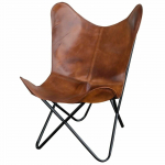 K&auml;sitsi valmistatud kodukaunistusega m&ouml;&ouml;bel Relax tugitool Vintage nahast liblikas tool 36x24x29 pruun