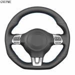 Volkswagen Golf 6 GTI MK6 VW Polo GTI Scirocco R Passat CC R-Line 2010 auto roolikatte must kunstlik Black Thread
