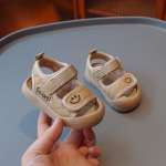 Uued Solid Beebi T&uuml;drukutele Poiste Sandaalid Naeratus Tikitud Sandaalid Lastele Suletud varvastega Pehme tallaga libisemisvastased Laste rannajalatsid 15 khaki