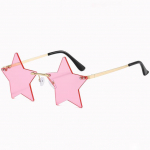 Naljakad prillid Pentagrami prillid peokrillid &auml;&auml;risteta p&auml;ikeseprillid naistele trendikad t&auml;hekujulised raamita p&auml;ikeseprillid s&otilde;itmiseks roosa