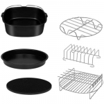 &Otilde;hkfrit&uuml;&uuml;ri tarvikud 9 tolli (l&auml;bim&otilde;&otilde;t 22cm) &uuml;hildub Philips Airfryer Xxl HD9630, HD9650 6-osalise komplektiga 9inch