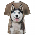 Suvine naljakas Pet Dog Husky 3D Print Meeste T-s&auml;rk Mood Unisex Casual Harajuku Street Style &Uuml;markaelus L&uuml;hikeste varrukatega T-s&auml;rgid L