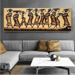Aafrika kunst maastik ja naiste l&otilde;uendimaal Figuuriplakatid ja tr&uuml;kised Seinapilt Cuadrose elutoa sisekujunduse jaoks ilma raamita 60cm&times;170cm NoFrame