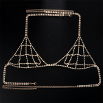 Stonefans Sexy Mesh Rinnakett Ehted Rinnahoidja rakmed Naistele Rhinestone Crystal Bralette Aluspesu Rinnahoidja kett Bikiinitarvikud Gold Chest Chain