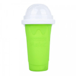 Smuutide tassi j&auml;&auml;tisemasin kiirk&uuml;lmutatud silikoonist pigistatav tass DIY piimakokteil pudel Slushy Maker Bottle Cup suvine jahutustass ZPG roheline