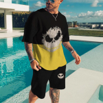 2022. aasta suvine meeste dressikomplekt, moebr&auml;nd Street Hip Hop T-s&auml;rgikomplekt Meeste l&uuml;hikeste varrukatega mood tr&uuml;kitud O kaelusega T-s&auml;rgid XXL