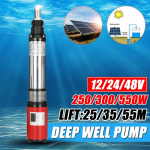 55m p&auml;ikeseenergia veepump k&otilde;rge t&otilde;stev&otilde;imega 12/24V/48V 250W/300W/550W s&uuml;vakaevupump alalisvoolu kruviga sukelpump P&otilde;llumajanduse niisutusaed 24V