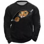 Meeste Unisex dressipluus Pullover Cat Graafilised Prindid Igap&auml;evased Spordi Prindid 3D Prindi T&auml;navar&otilde;ivaste Disainer Pusad Uus XS