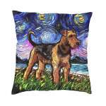Nordic Starry Night Airedale Terrier padjakate 40*40 cm sametine lemmikloomade koeraarmastaja Padjap&uuml;&uuml;rid elutoa kaunistus 30x30cm 12x12in