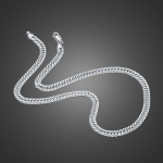 Autentne mood 100% 925 h&otilde;bedast kaelakee 6 mm 18-22 tolli Kuuba kettkaelakee meeste ja poiste lingi &auml;&auml;rekett kingituseks ehted 46cm 18 inch