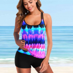 Naiste mood, gradient, pimestav v&auml;rv, p&auml;itsetega ujumisriided, kaheosalised ujumisriided, prinditud &uuml;laosa Ujumiskost&uuml;&uuml;m Ujumiskleit Tankini S-6XL XXL