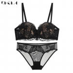 DKGEA pitspesu naiste suures suuruses aluspesukomplektid, seksikad Push Up rinnahoidja, 1/2 tassi 70B must